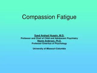 Compassion Fatigue