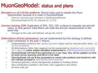 MuonGeoModel: status and plans