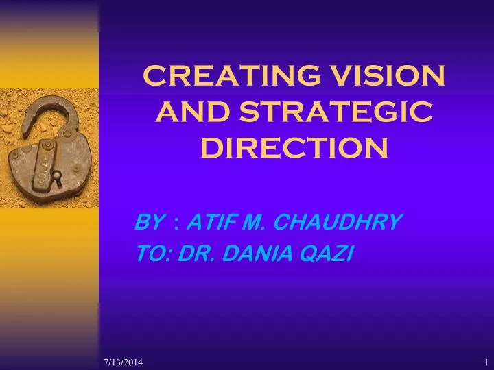 creating vision and strategic direction