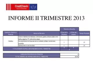 INFORME II TRIMESTRE 2013