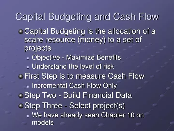 capital budgeting and cash flow