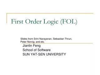 First Order Logic (FOL)