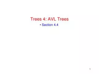 Trees 4: AVL Trees