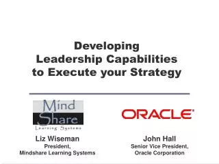Developing Leadership Capabilities to Execute your Strategy