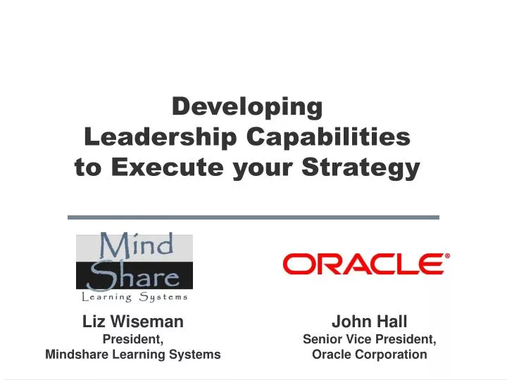 developing leadership capabilities to execute your strategy