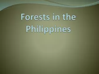 Forests in the Philippines