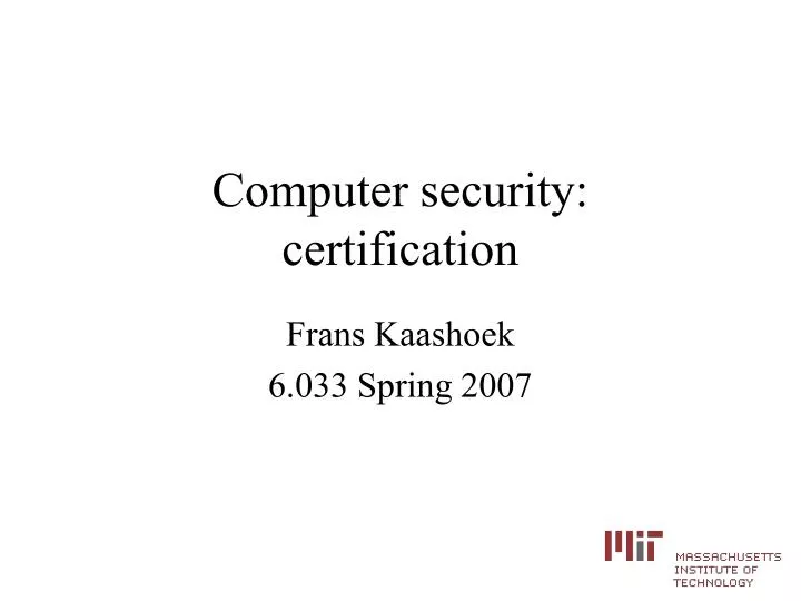 computer security certification
