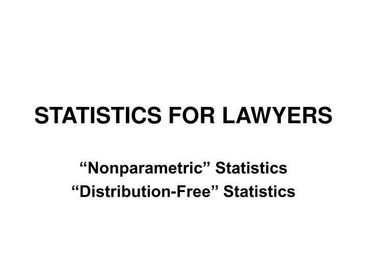 statistics for lawyers