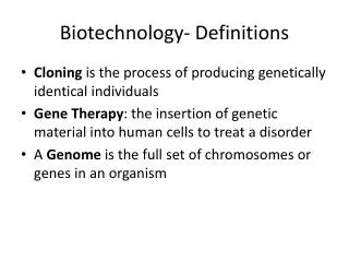 Biotechnology- Definitions