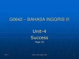 G0642 – BAHASA INGGRIS III