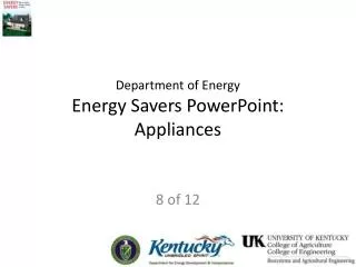 Department of Energy Energy Savers PowerPoint: Appliances