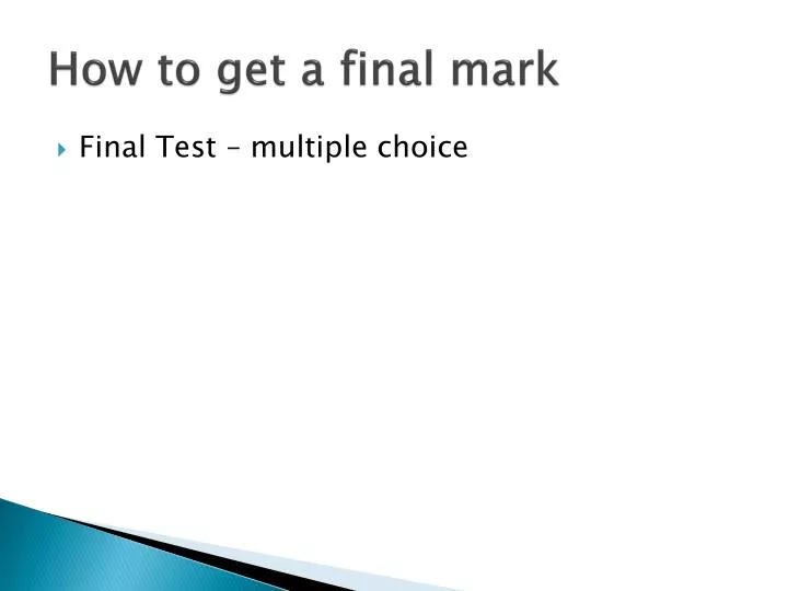 how to get a final mark