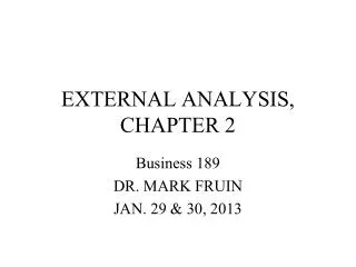 EXTERNAL ANALYSIS, CHAPTER 2