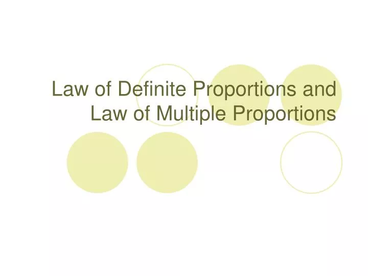 law of definite proportions and law of multiple proportions