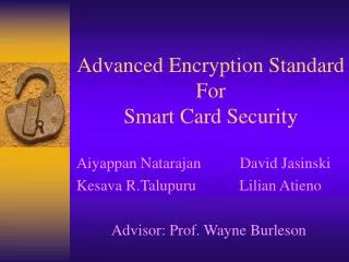 Advanced Encryption Standard For Smart Card Security