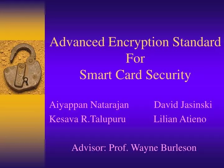 advanced encryption standard for smart card security