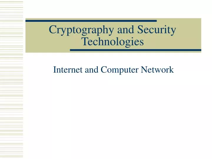 cryptography and security technologies