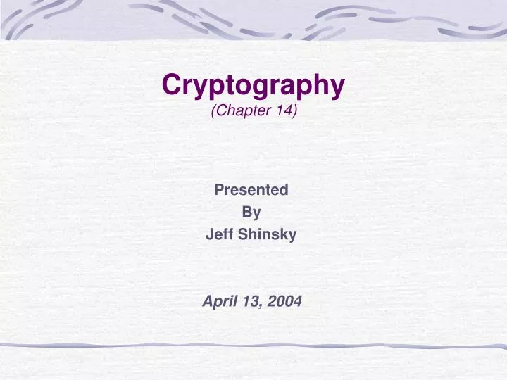 cryptography chapter 14