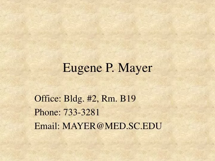 eugene p mayer