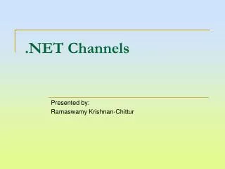 .NET Channels