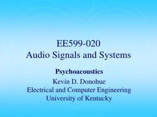 EE599-020 Audio Signals and Systems