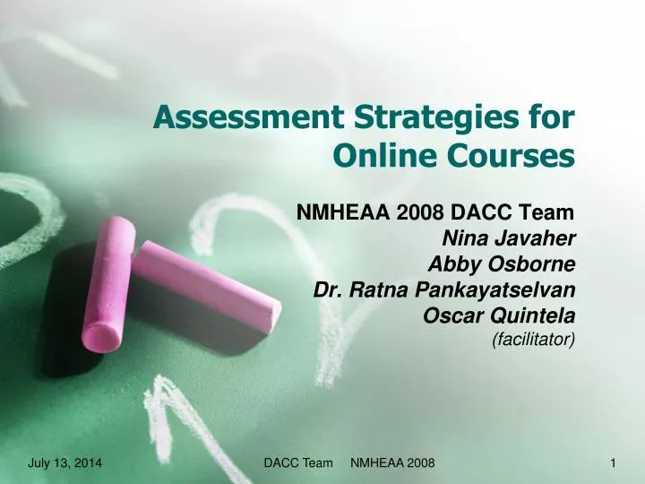 assessment strategies for online courses