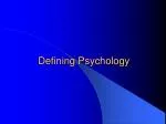 Defining Psychology - slide 1