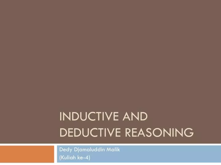 inductive and deductive reasoning
