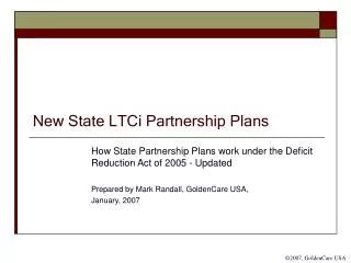 New State LTCi Partnership Plans