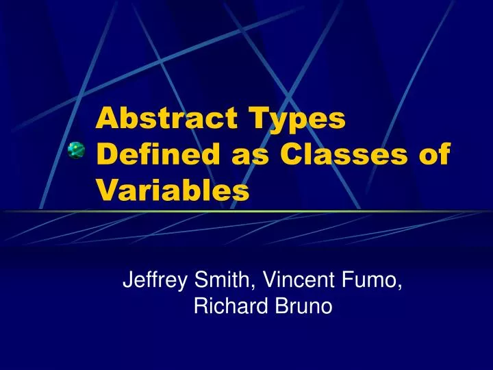 abstract types defined as classes of variables