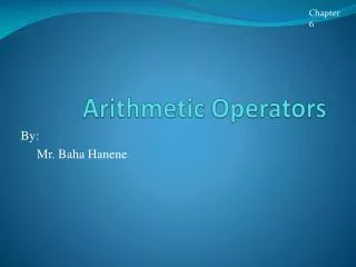 arithmetic operators