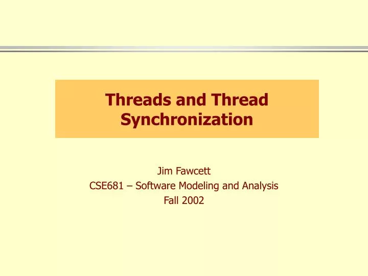 threads and thread synchronization