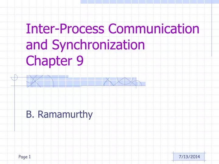 inter process communication and synchronization chapter 9