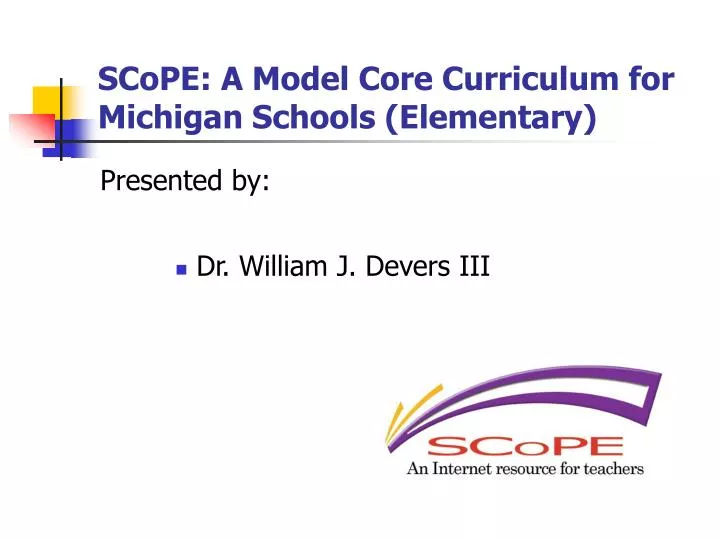 scope a model core curriculum for michigan schools elementary
