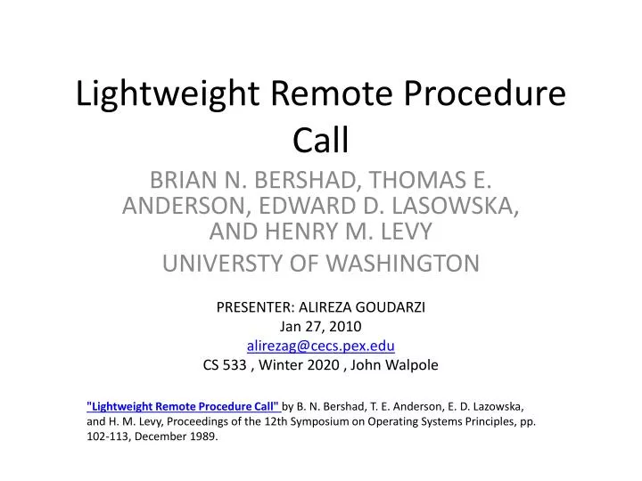 lightweight remote procedure call