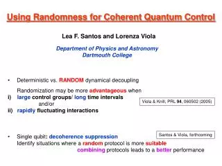 Using Randomness for Coherent Quantum Control