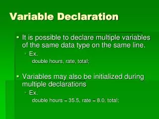 Variable Declaration