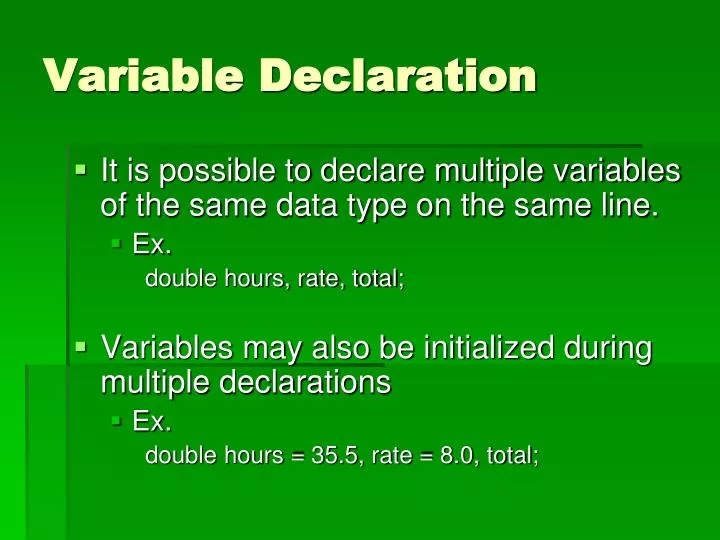 variable declaration