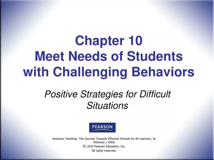 chapter 10 meet needs of students with challenging behaviors