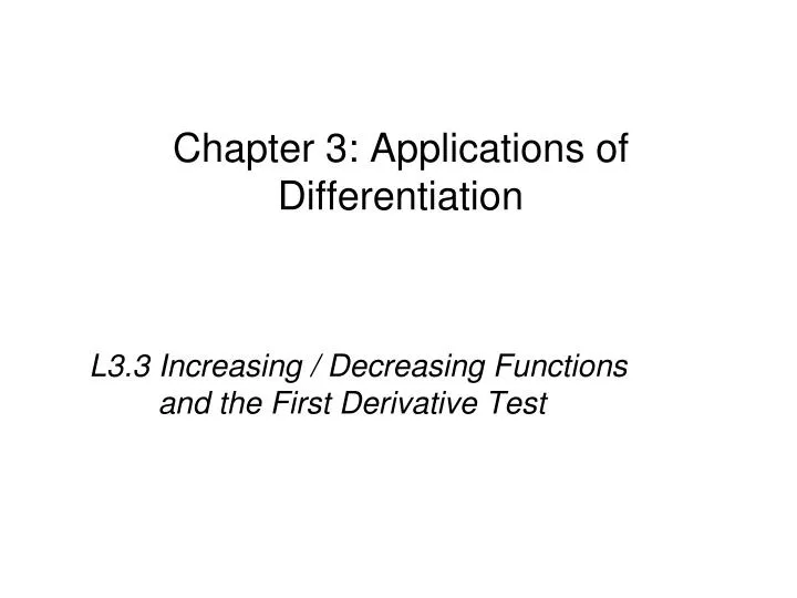 chapter 3 applications of differentiation