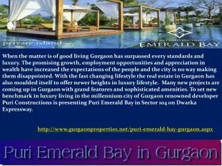 Puri Emerald Bay in Gurgaon