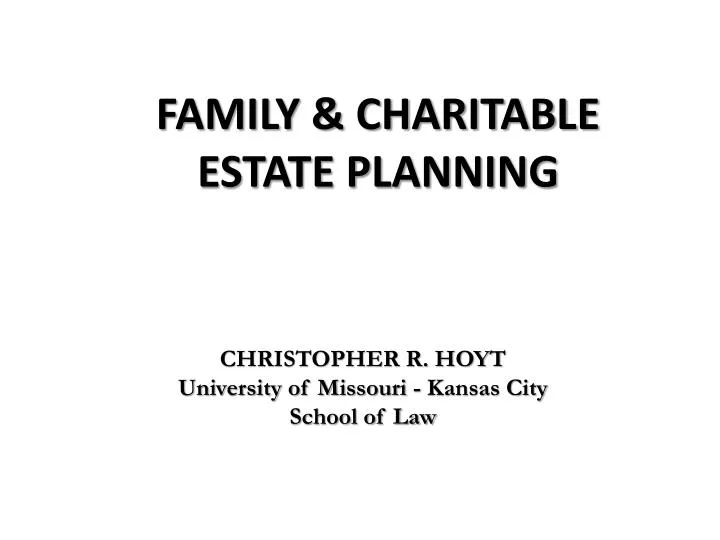 family charitable estate planning