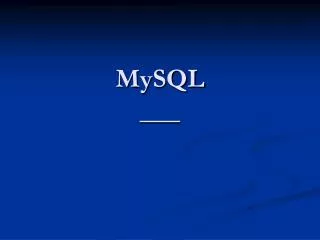 MySQL ___