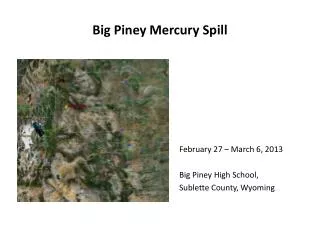 Big Piney Mercury Spill