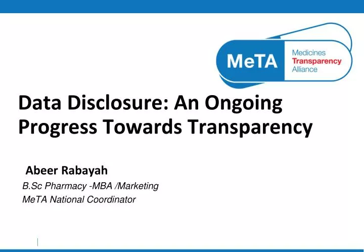 data disclosure an ongoing progress towards transparency