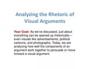 Analyzing the Rhetoric of Visual Arguments
