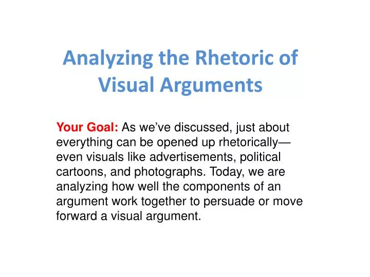 analyzing the rhetoric of visual arguments