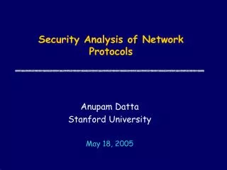 Security Analysis of Network Protocols