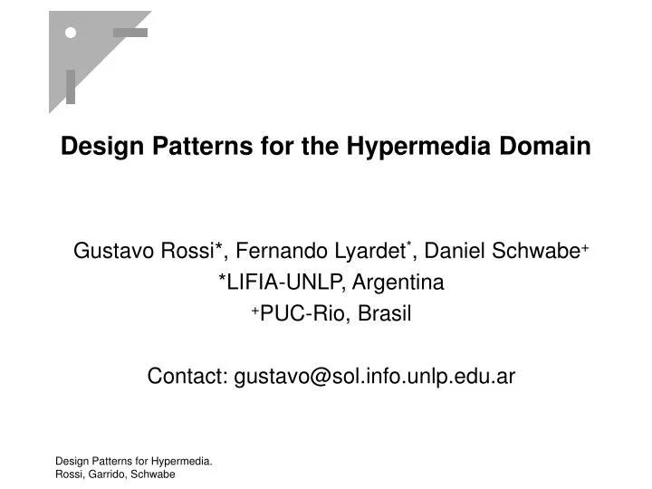 design patterns for the hypermedia domain