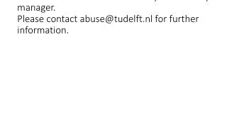 This site has been taken offline by the security manager.
Please contact abuse@tudelft.nl for further information.
